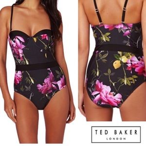 TED BAKER Citrus Bloom Cup Swimsuit NWOT